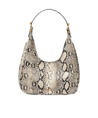 Michael Kors Small Nolita Snakeskin Leather Shoulder Bag In Brown