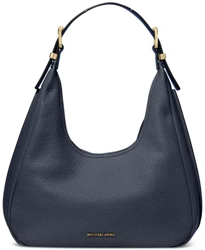 Michael Kors Michael  Nolita Small Leather Hobo Shoulder Bag In Black