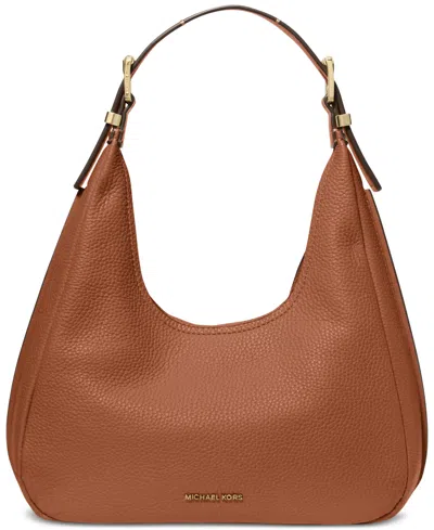 Michael Kors Michael  Nolita Small Leather Hobo Shoulder Bag In Brown