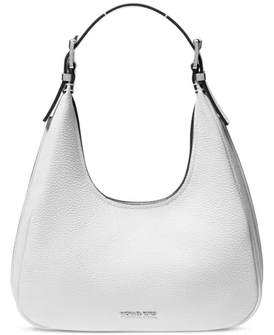 Michael Kors Michael  Nolita Small Leather Hobo Shoulder Bag In Optic White