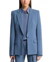 Michael Kors Collection Stretch Virgin Wool Blazer In Blue