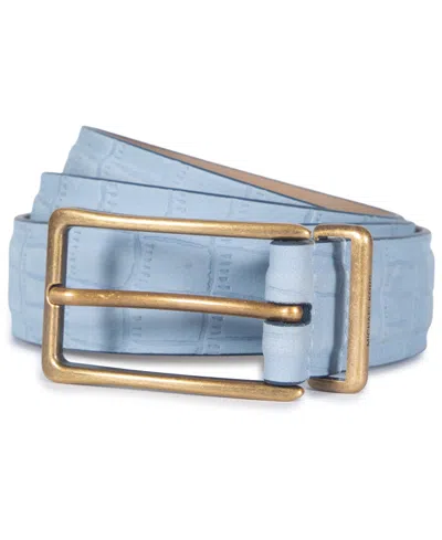 Michael Kors Michael  Nubuck Leather Belt In Blue