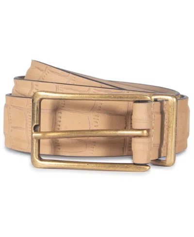 Michael Kors Michael  Nubuck Leather Belt In Brown