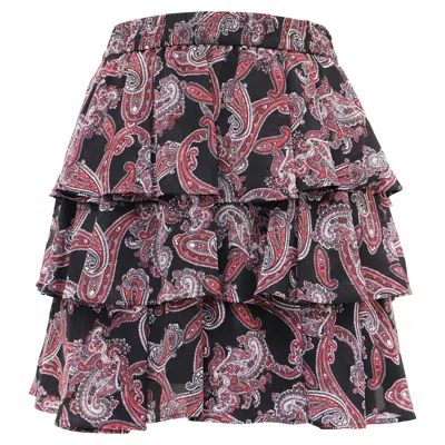 Michael Kors Michael  Paisley Georgette Tiered Skirt In Multicolor Polyester