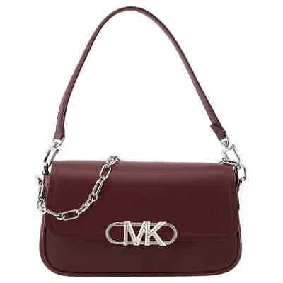 Pre-owned Michael Kors Michael  Parker Medium Leather Shoulder Bag 30f2s7pc2l-580 In Purple