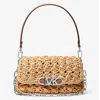 Michael Kors Michael  Parker Medium Woven Raffia Shoulder Bag