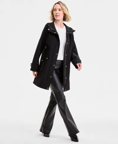 Michael Kors Michael  Petite Hooded Anorak Softshell Coat In Black