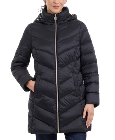 Michael Kors Michael  Women's Hooded Packable Down Puffer Coat, Created For Macy's In Chocolate