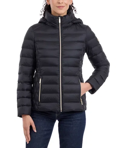 Michael Kors Michael  Women's Hooded Packable Down Puffer Coat, Created For Macy's In Black