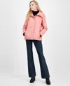 Michael Kors Michael  Petite Long-sleeve Anorak Quilted Coat In Pink