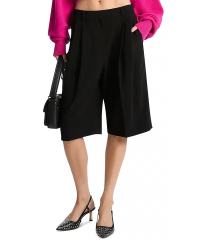 Michael Kors Michael  Pleated Bermuda Shorts In Black
