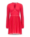 Michael Kors Michael  Pleated Fit And Flare Dress In Deep Pink