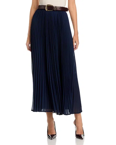 Michael Kors Michael  Pleated Maxi Skirt In Blue