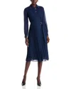 Michael Kors Michael  Pleated Shirt Dress In Blue