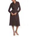 Michael Kors Michael  Pleated Shirt Dress In Brown
