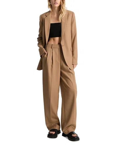 Michael Kors Michael  Pleated Wide Leg Pants In Cafe