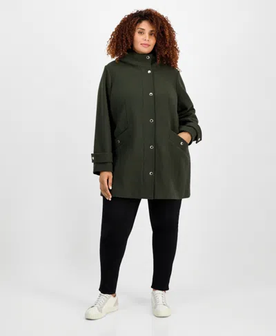 MICHAEL KORS MICHAEL MICHAEL KORS PLUS SIZE HOODED COAT, EXCLUSIVELY AT MACY'S