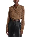 Michael Kors Long-sleeve Animal Print Shirt In Cafe