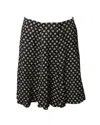 Michael Kors Michael  Printed Skater Skirt In Black Viscose In Black