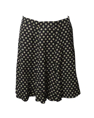 Michael Kors Michael  Printed Skater Skirt In Black Viscose