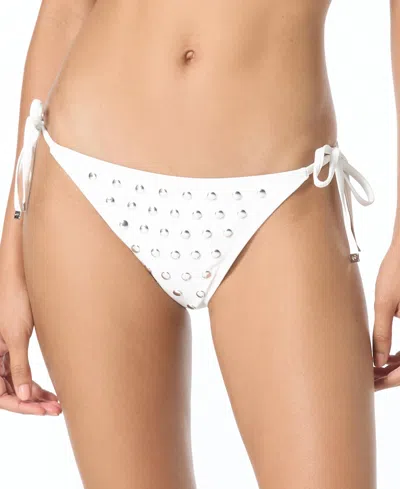 Michael Kors Michael  Pull-on Tie-side Bikini Bottom In Multi