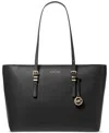 Michael Kors Quinn Large Pebbled Leather Tote Bag In Black