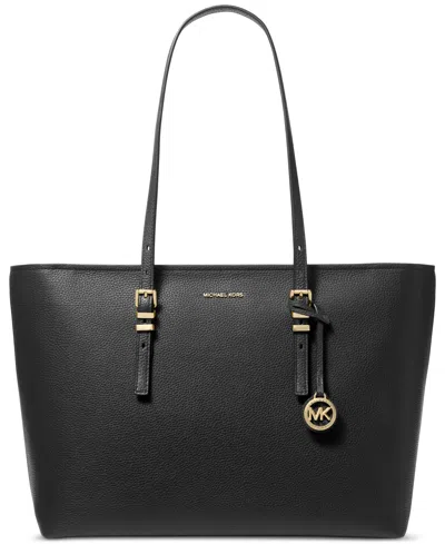 Michael Kors Michael  Quinn Extra Large Leather East West Tote In Black