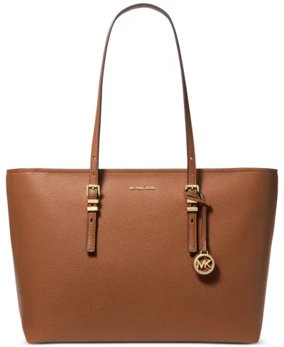 Michael Kors Michael  Quinn Extra Large Leather East West Tote In Brown