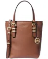 Michael Kors Michael  Quinn Extra Small Leather North South Tote Crossbody In Brown