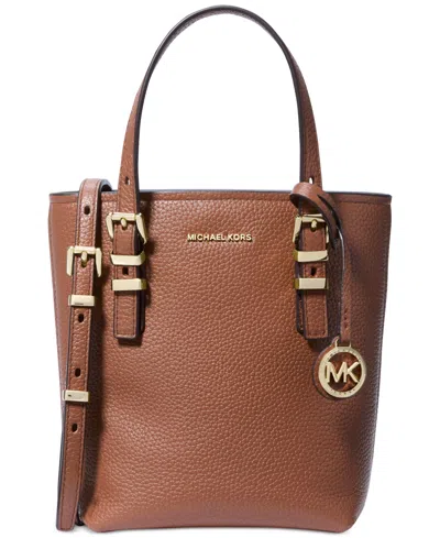 Michael Kors Michael  Quinn Extra Small Leather North South Tote Crossbody In Brown