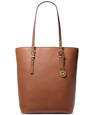 Michael Kors Michael  Quinn Large Leather North South Tote In Brown