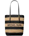 Michael Kors Michael  Quinn Large North South Woven Tote In Black