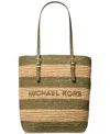 Michael Kors Michael  Quinn Large North South Woven Tote In Safari Green
