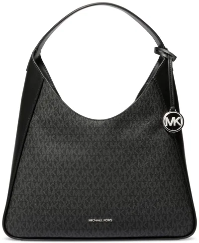 Michael Kors Michael  Raquel Large Hobo Shoulder Bag In Black