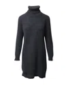 Michael Kors Michael  Ribbed-knit Turtleneck Mini Dress In Black Nylon In Black