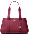 Michael Kors Romee Large Pebbled Leather Tote Bag In Burgundy