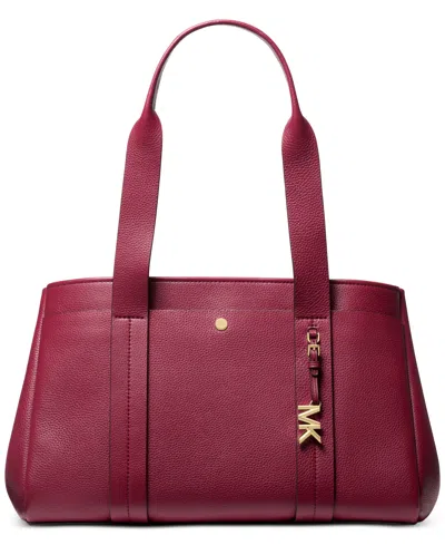 Michael Kors Michael  Romee Large Leather East West Tote In Burgundy