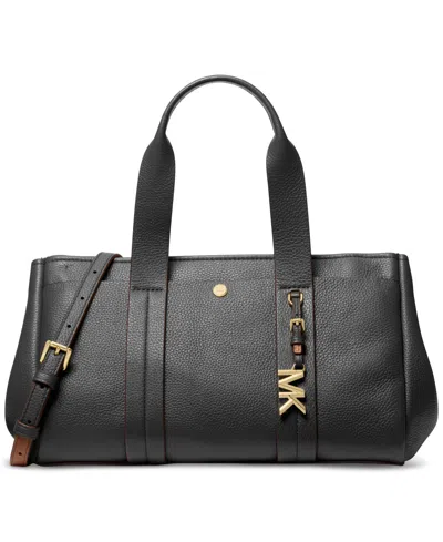 Michael Kors Michael  Romee Medium Leather East West Satchel In Black
