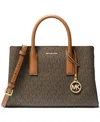 Michael Kors Michael  Ruthie Logo-print Satchel In Brown,acorn
