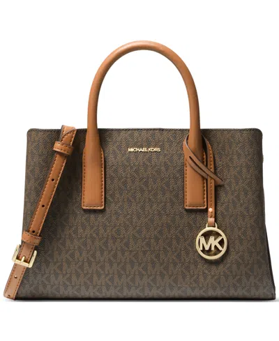 Michael Kors Michael  Ruthie Logo-print Satchel In Brown,acorn