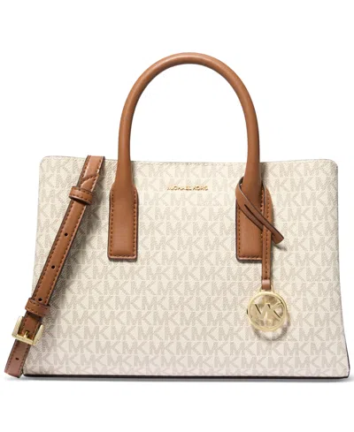 Michael Kors Michael  Ruthie Logo-print Satchel In Vanilla,acorn