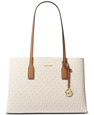 Michael Kors Michael  Ruthie Logo-print Tote Bag In Vanilla,acorn