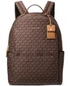 Michael Kors Sable Large Printed Signature Logo Backpack In Brown