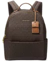 Michael Kors Sable Large Printed Signature Logo Backpack In Brown