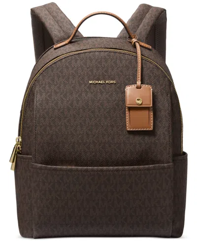 MICHAEL KORS SABLE MEDIUM SIGNATURE LOGO BACKPACK