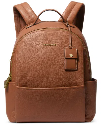 Michael Kors Michael  Sable Small Leather Backpack In Brown