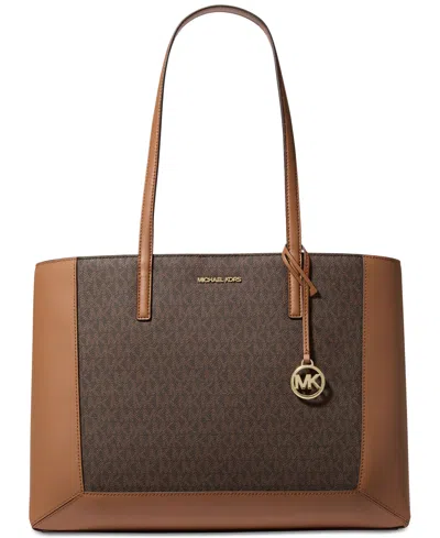 Michael Kors Michael  Sallie Large East West Tote In Brown,acorn