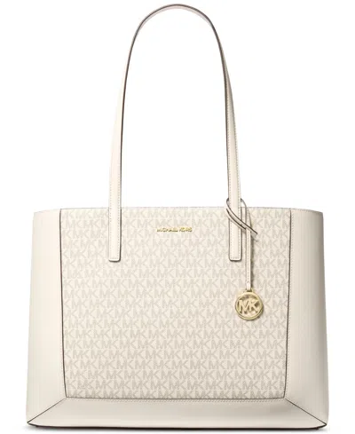 Michael Kors Michael  Sallie Logo Large East West Tote In Natural