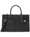 Michael Kors Michael  Scarlett East West Leather Satchel In Black