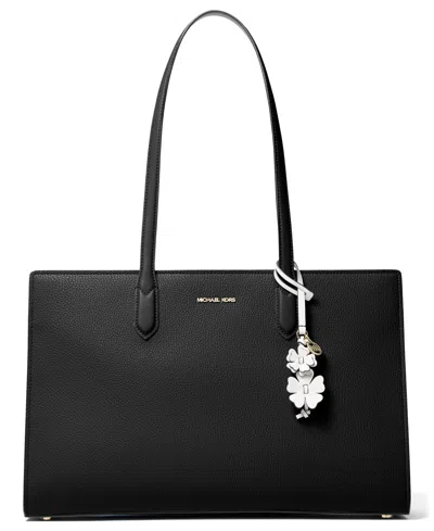 Michael Kors Michael  Scarlett Large East West Top Zip Tote Bag In Black